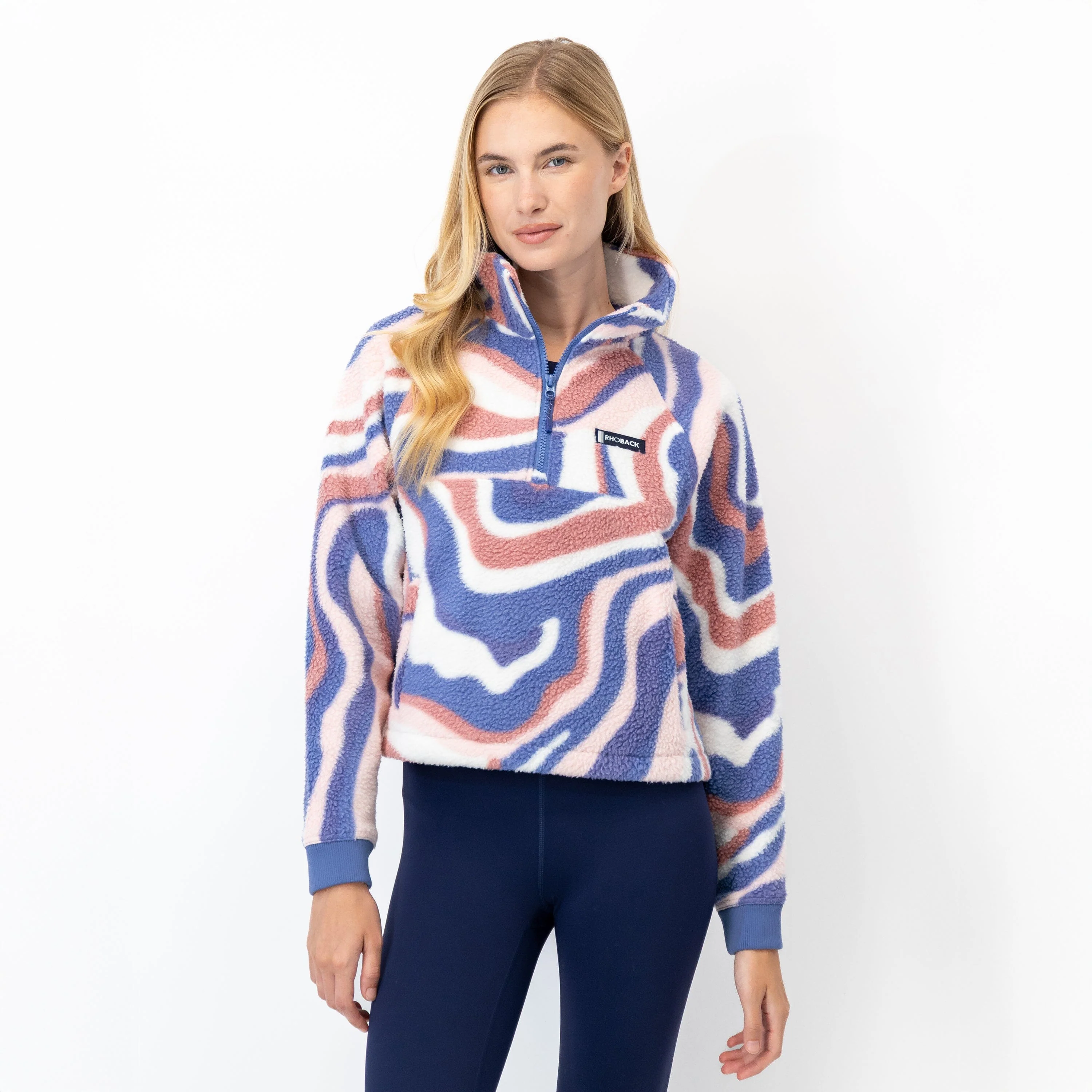 Rivanna Fleece Pullover | The Marble - Flag Blue/White - Image 2