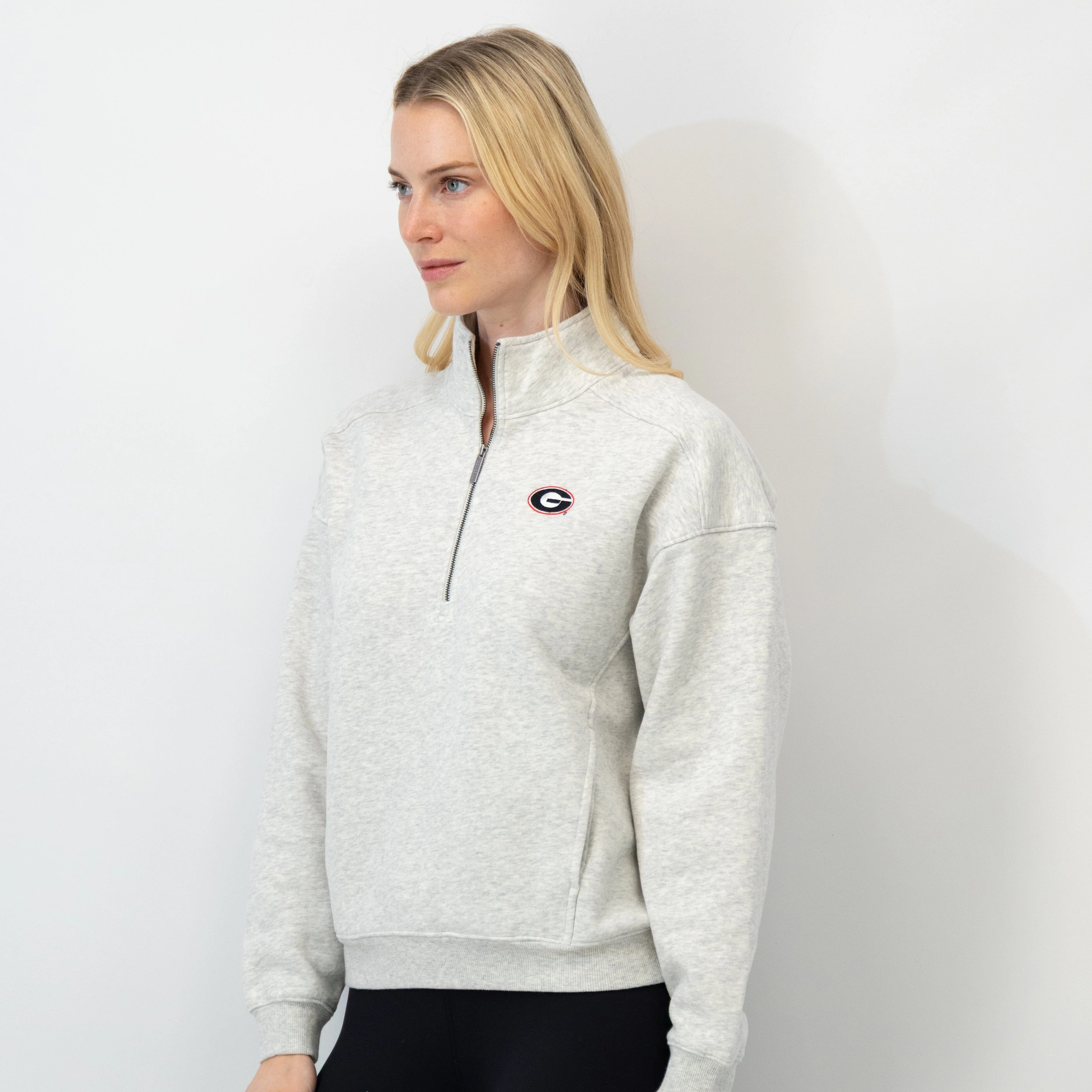 Serenity Collegiate Half-Zip - Georgia | Heather - Ivory - Georgia - 1 - Image 4