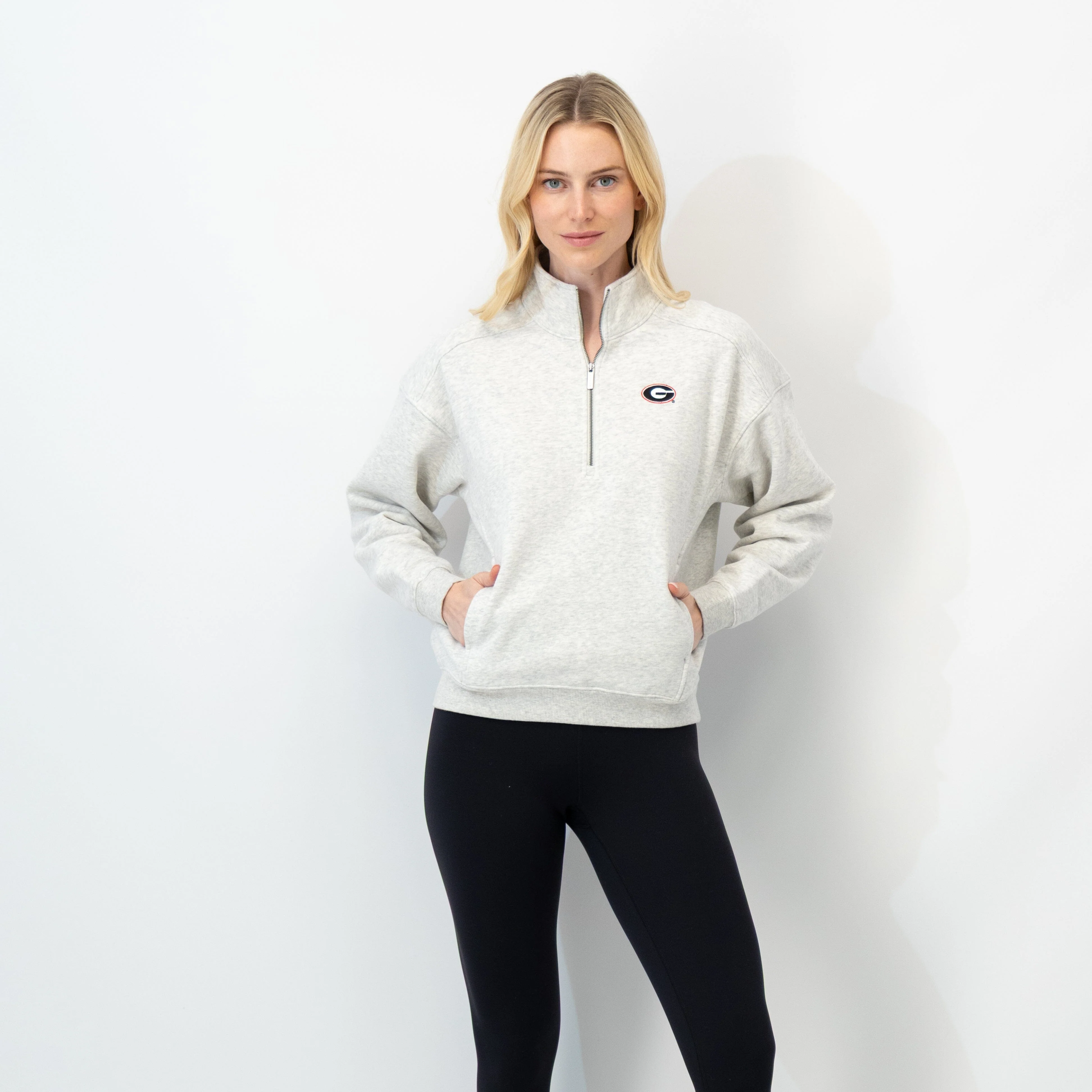 Serenity Collegiate Half-Zip - Georgia | Heather - Ivory - Georgia - 1 - Image 5