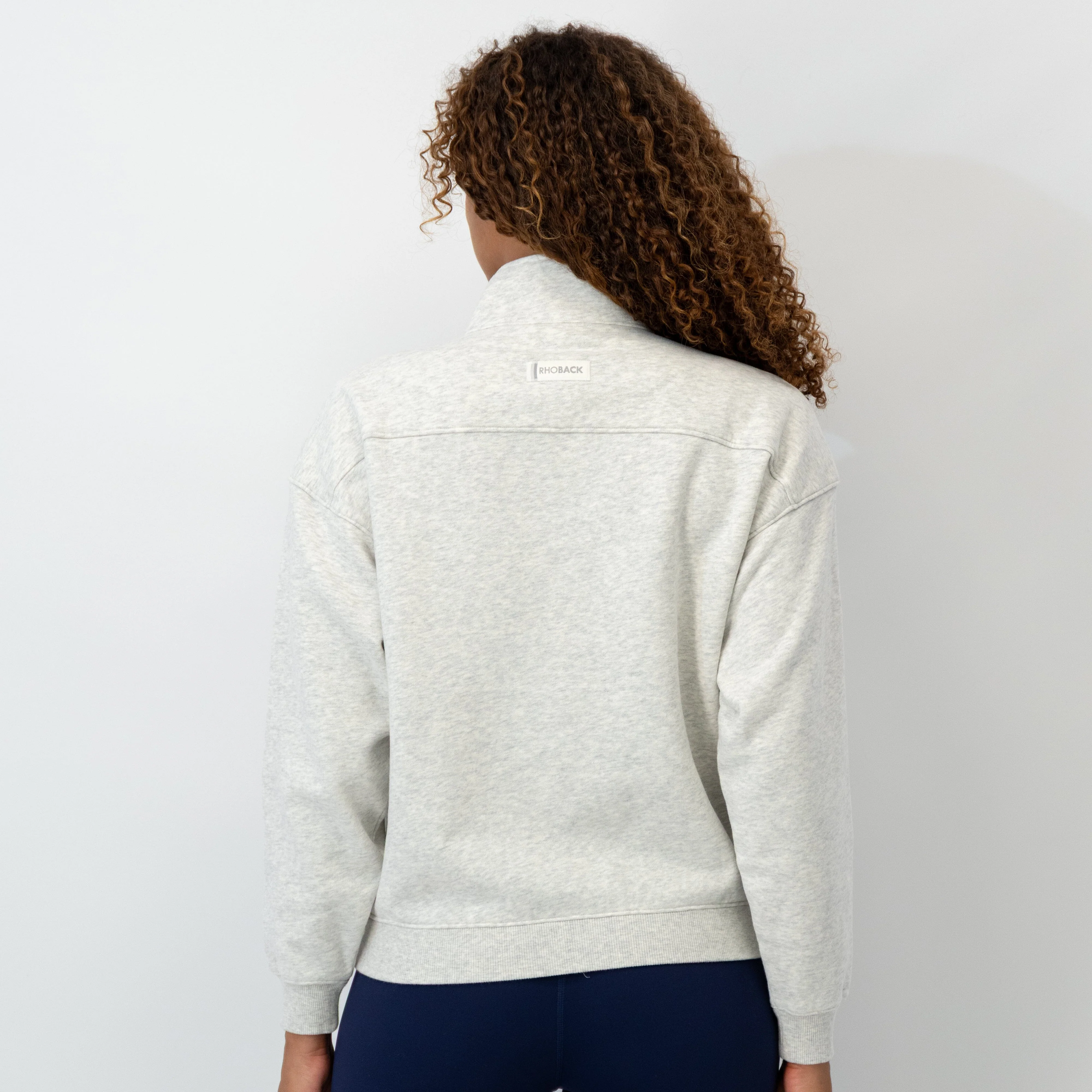 Serenity Collegiate Half-Zip - Notre Dame | Heather - Ivory - Notre Dame - 1 - Image 2