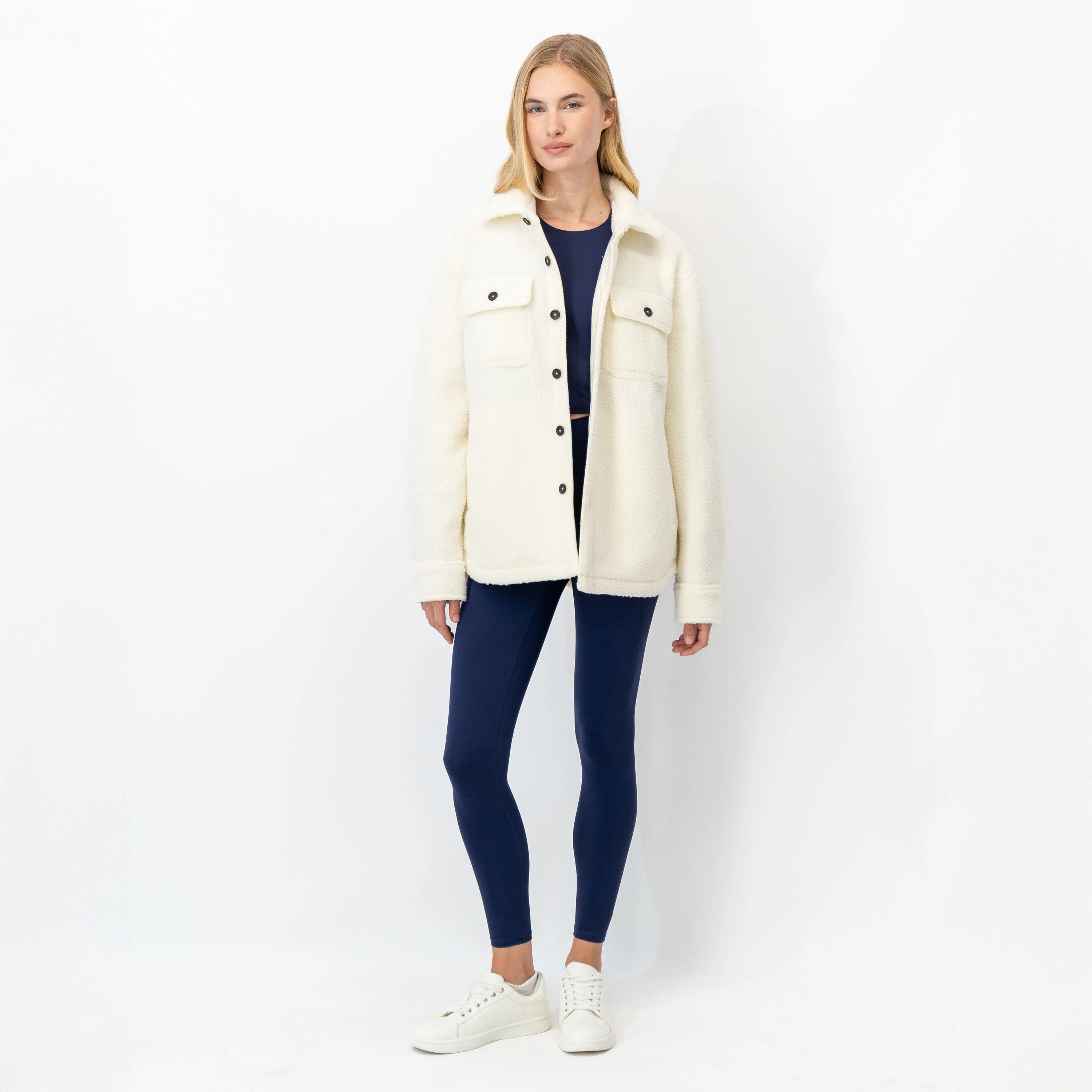 Summit Fleece Shirt Jacket | Solid - Ivory (Women) - Image 6