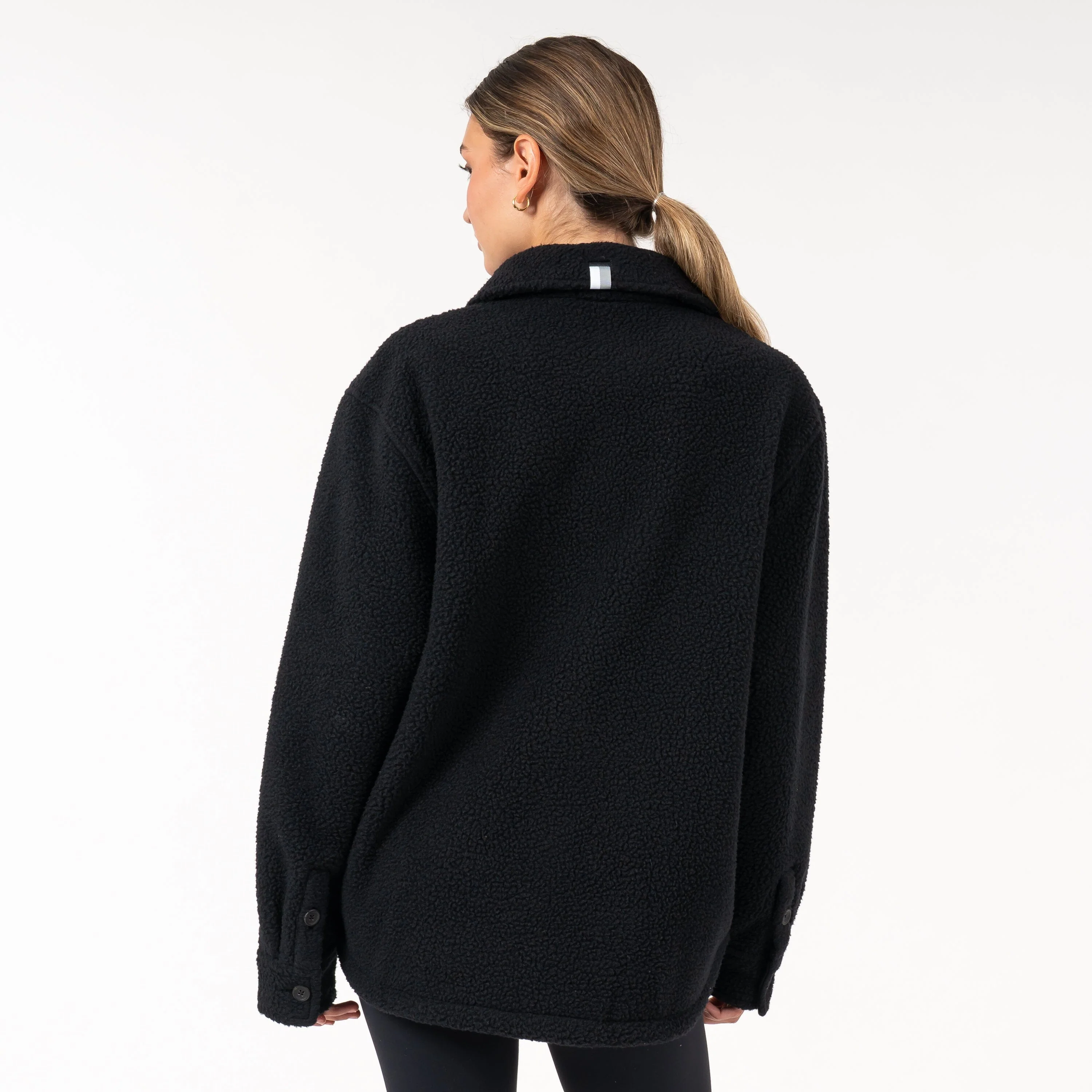 Summit Fleece Shirt Jacket | Solid - Midnight Black (Women) - Image 2