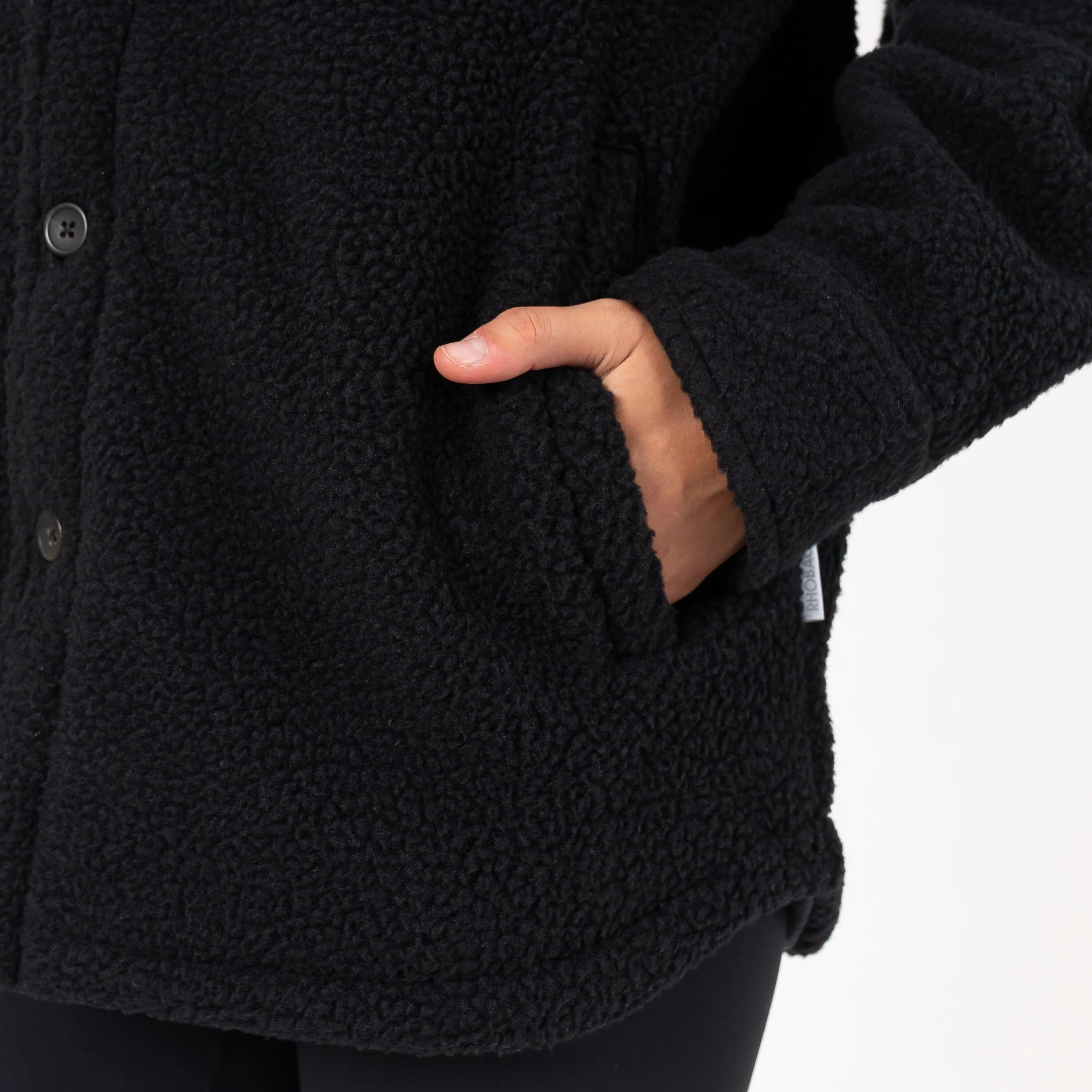 Summit Fleece Shirt Jacket | Solid - Midnight Black (Women) - Image 5