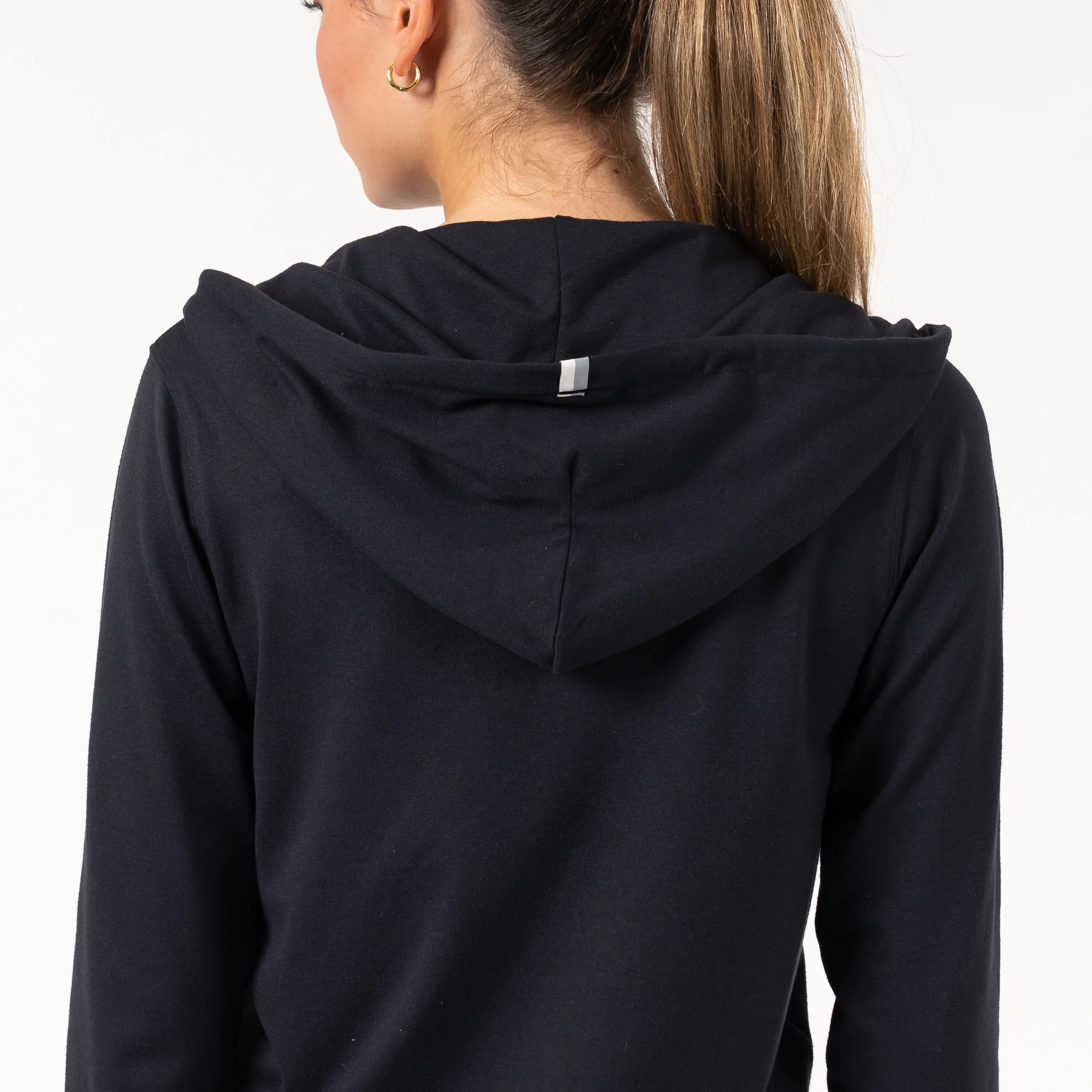 Tempo Full-Zip Hoodie | Solid - Midnight Black - Image 3