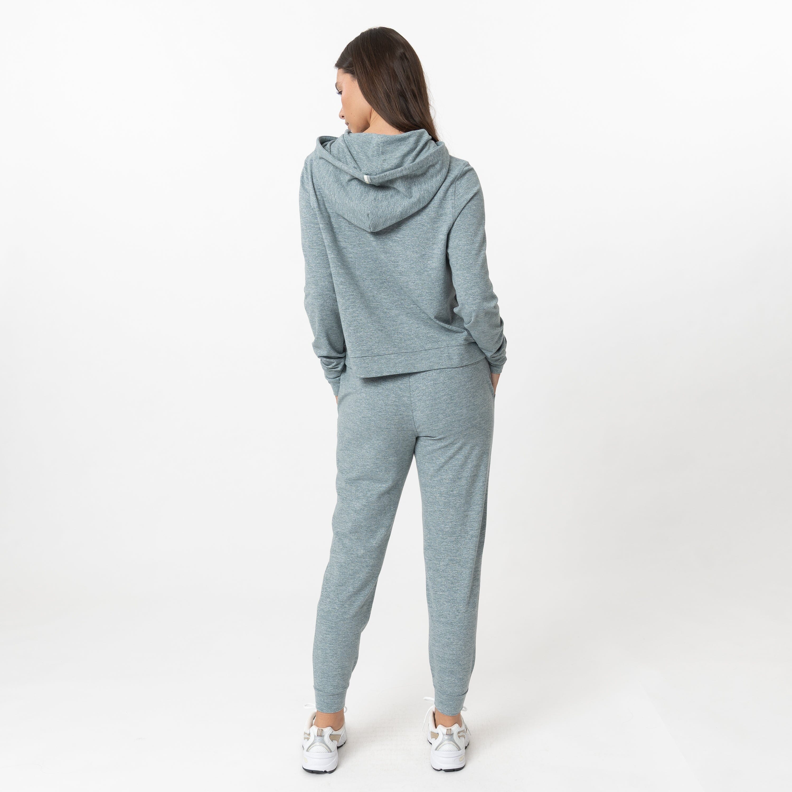 Tempo Performance Hoodie | Heather - Jungle Green/White - Image 7