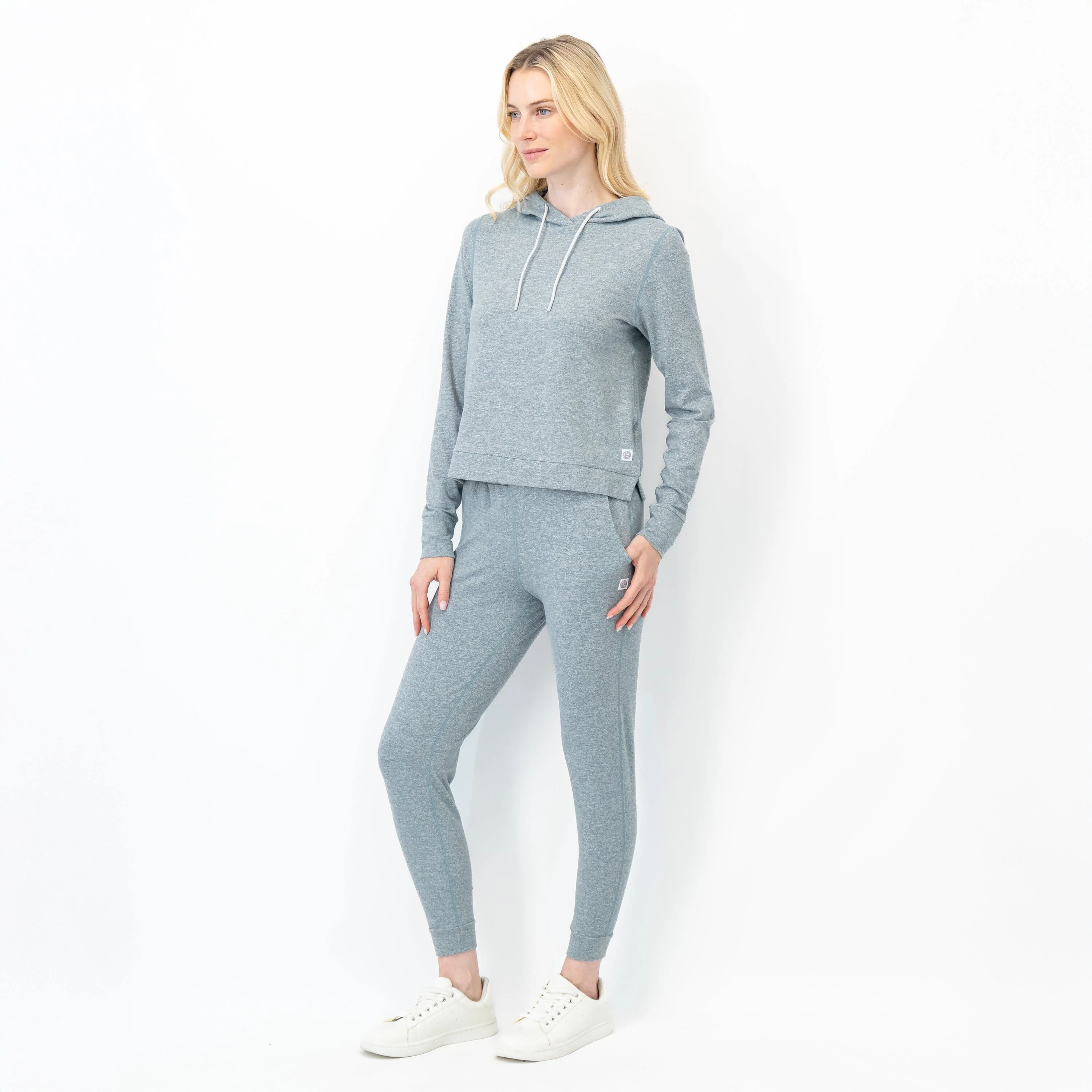 Tempo Performance Hoodie | Heather - Jungle Green/White - Image 4