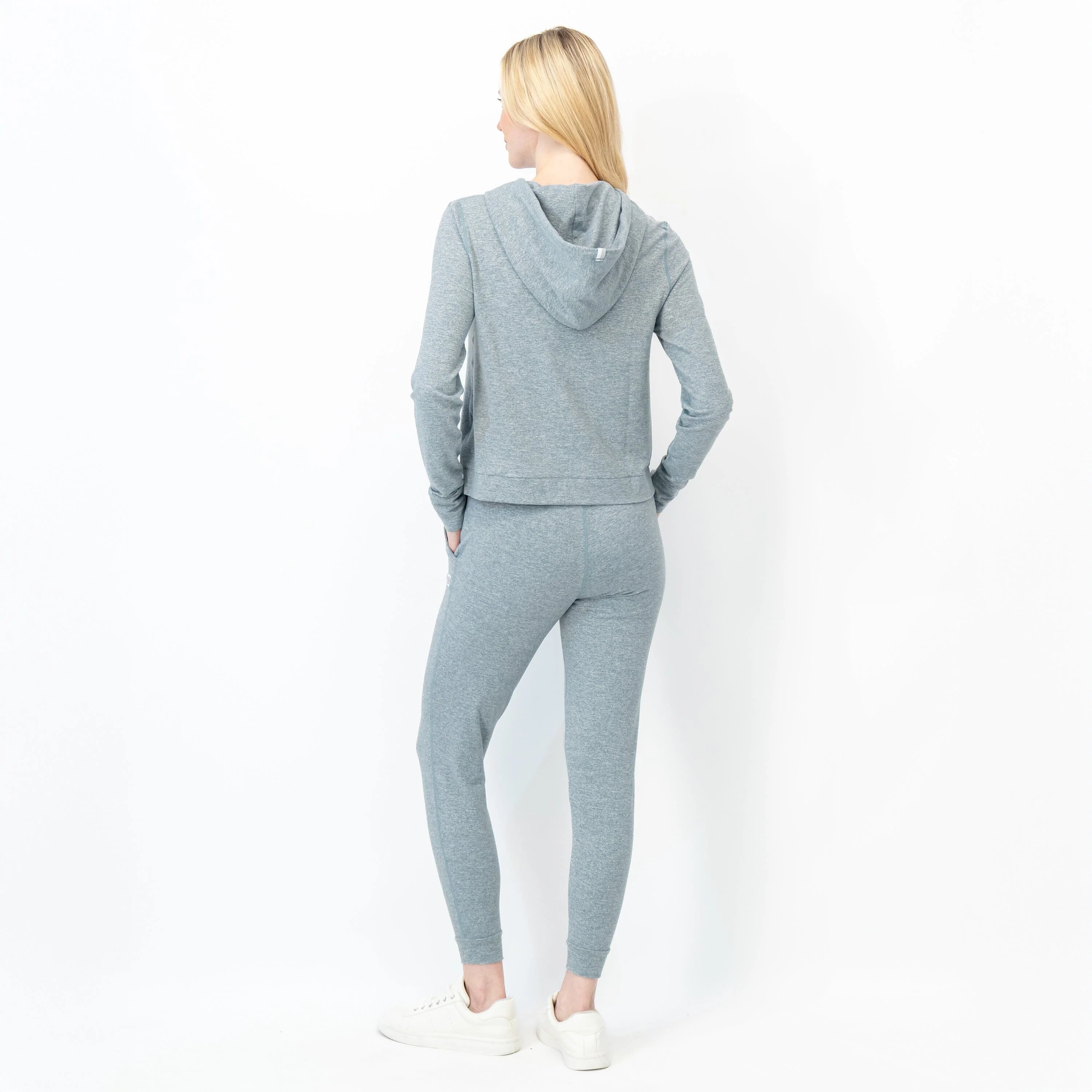 Tempo Performance Hoodie | Heather - Jungle Green/White - Image 5