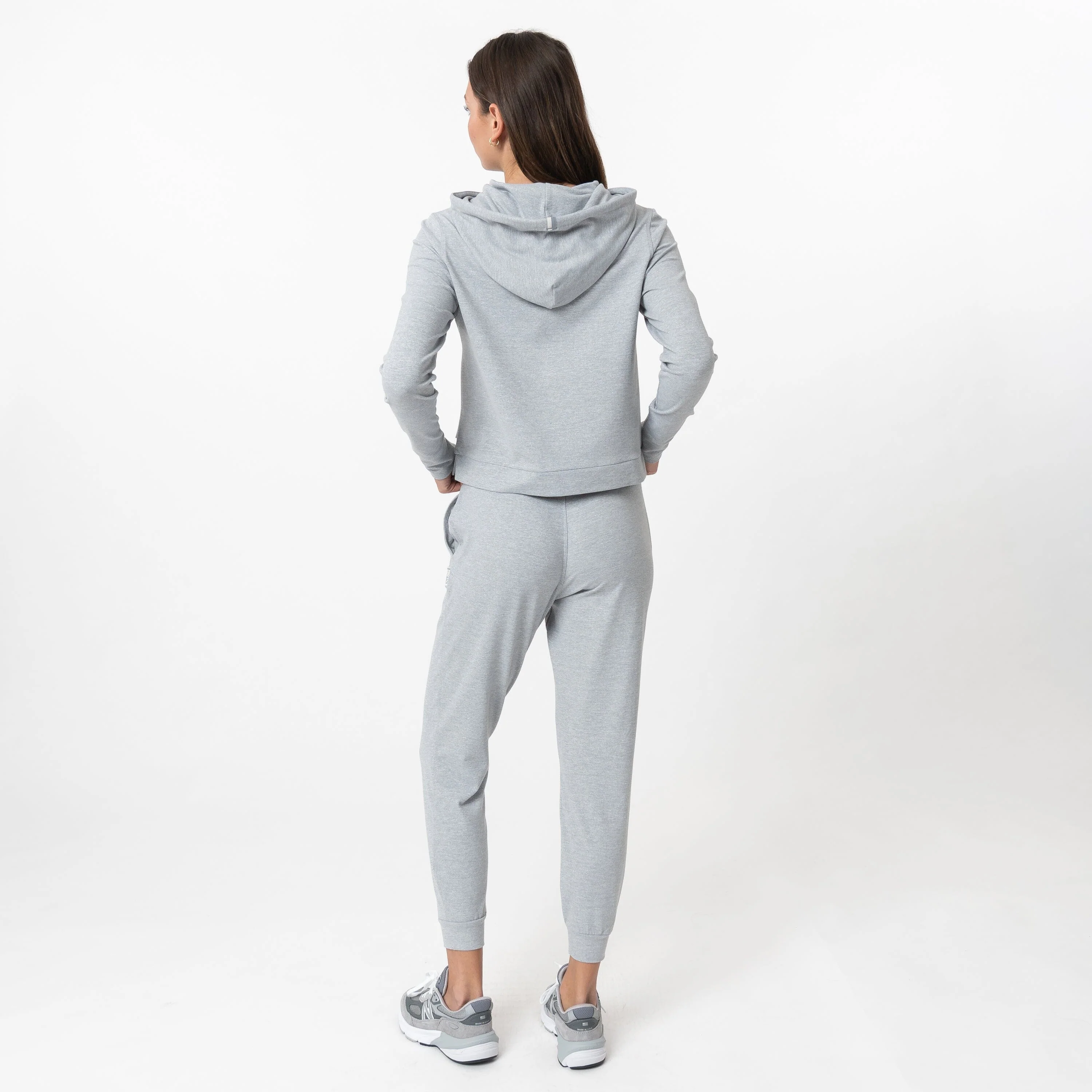 Tempo Performance Hoodie | Heather - Stainless Steel/White - Image 7