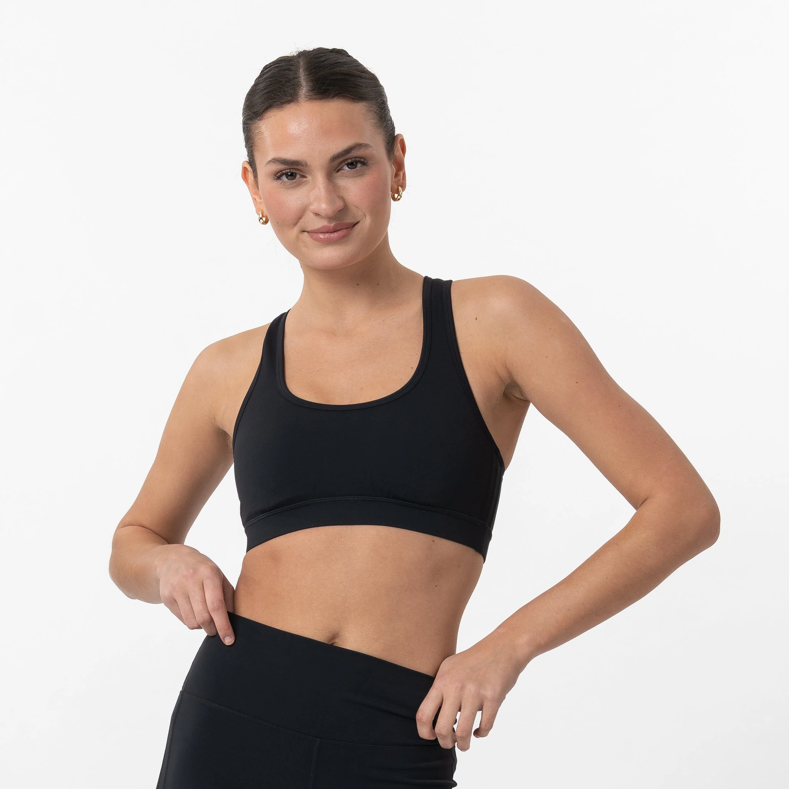 Vista Sports Bra | Solid - Midnight Black - Image 4